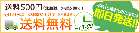 送料一律500円(沖縄は除く)　5,400円以上のお買い上げで送料無料※沖縄は除く