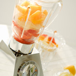 ミキサーで砕いて